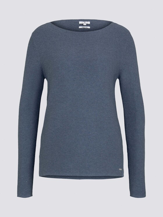 Ottoman Pullover mit Bio-Baumwolle - Frauen - dove grey melange Ottoman Pullover mit Bio-Baumwolle - Frauen - dove grey melange - 7 - TOM TAILOR