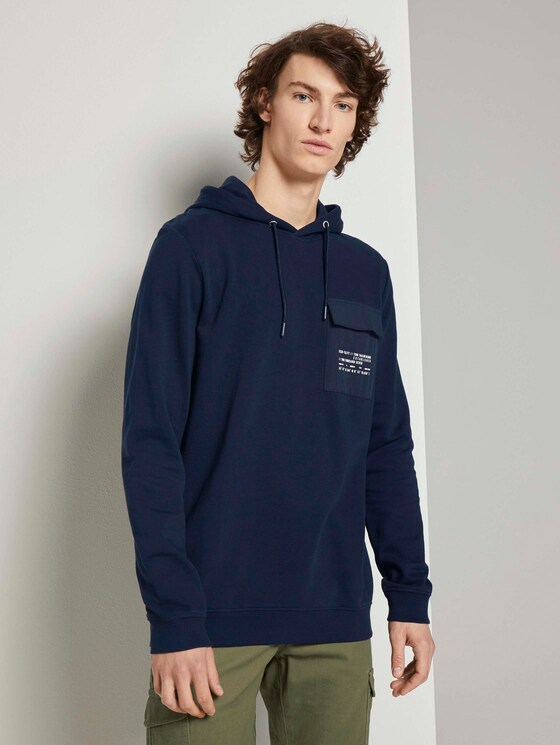 Hoodie met borstzak - Mannen - Sky Captain Blue Hoodie met borstzak - Mannen - Sky Captain Blue - 1 - TOM TAILOR Denim