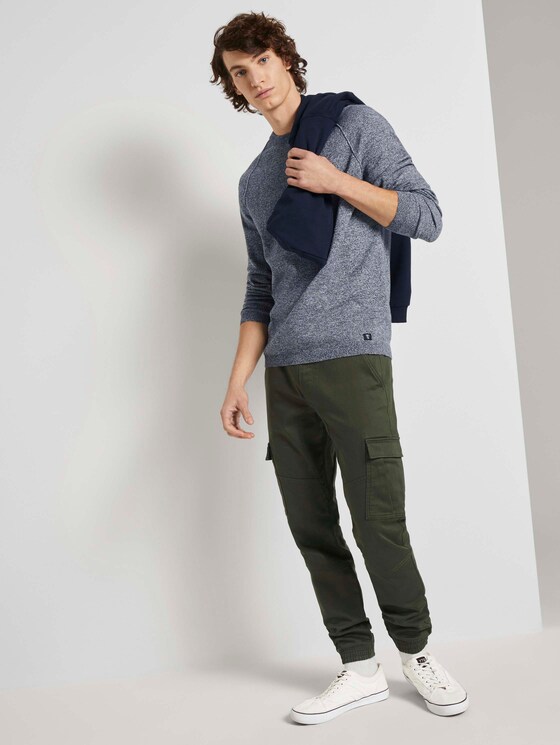 Strickpullover mit Raglanärmeln - Männer - navy grey melange mouline Strickpullover mit Raglanärmeln - Männer - navy grey melange mouline - 3 - TOM TAILOR Denim