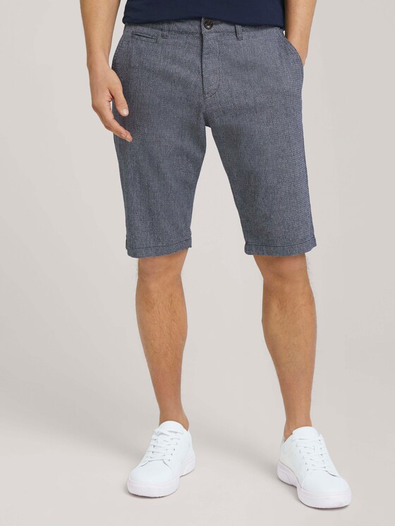 Josh Slim Chino-Shorts - Männer - blue structure Josh Slim Chino-Shorts - Männer - blue structure - 1 - TOM TAILOR