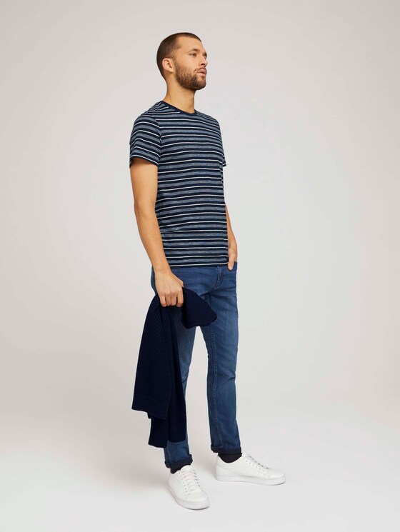 gestreiftes T-Shirt mit Rundhalsausschnitt - Männer - Blue Off White Stripe gestreiftes T-Shirt mit Rundhalsausschnitt - Männer - Blue Off White Stripe - 3 - TOM TAILOR