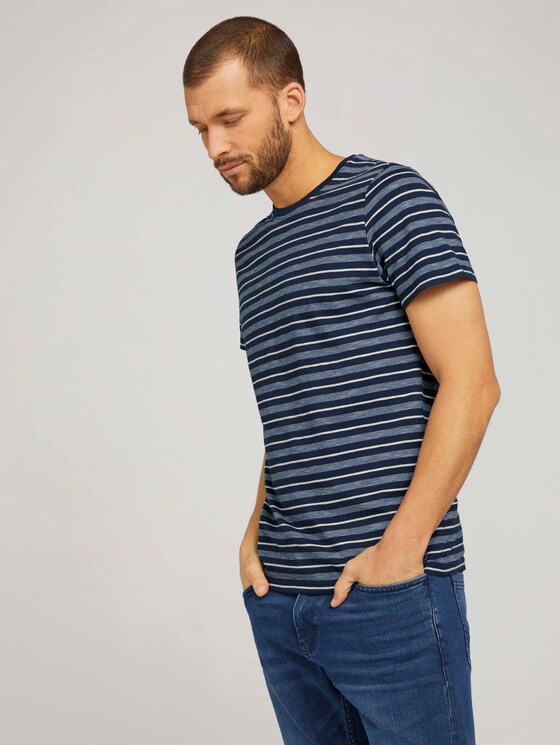gestreiftes T-Shirt mit Rundhalsausschnitt - Männer - Blue Off White Stripe gestreiftes T-Shirt mit Rundhalsausschnitt - Männer - Blue Off White Stripe - 5 - TOM TAILOR