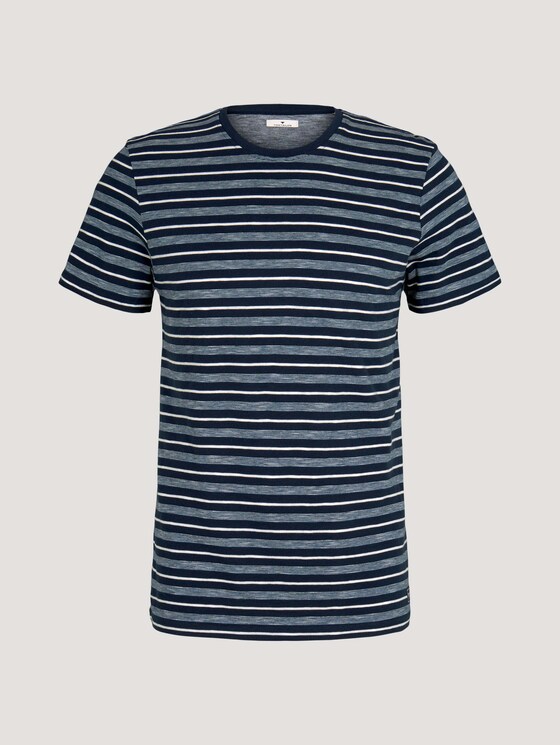 gestreiftes T-Shirt mit Rundhalsausschnitt - Männer - Blue Off White Stripe gestreiftes T-Shirt mit Rundhalsausschnitt - Männer - Blue Off White Stripe - 7 - TOM TAILOR