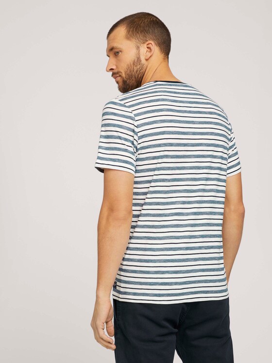 gestreiftes T-Shirt mit Rundhalsausschnitt - Männer - offwhite navy stripes gestreiftes T-Shirt mit Rundhalsausschnitt - Männer - offwhite navy stripes - 2 - TOM TAILOR