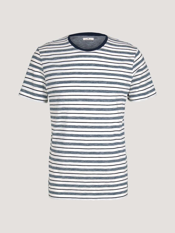 gestreiftes T-Shirt mit Rundhalsausschnitt - Männer - offwhite navy stripes gestreiftes T-Shirt mit Rundhalsausschnitt - Männer - offwhite navy stripes - 7 - TOM TAILOR