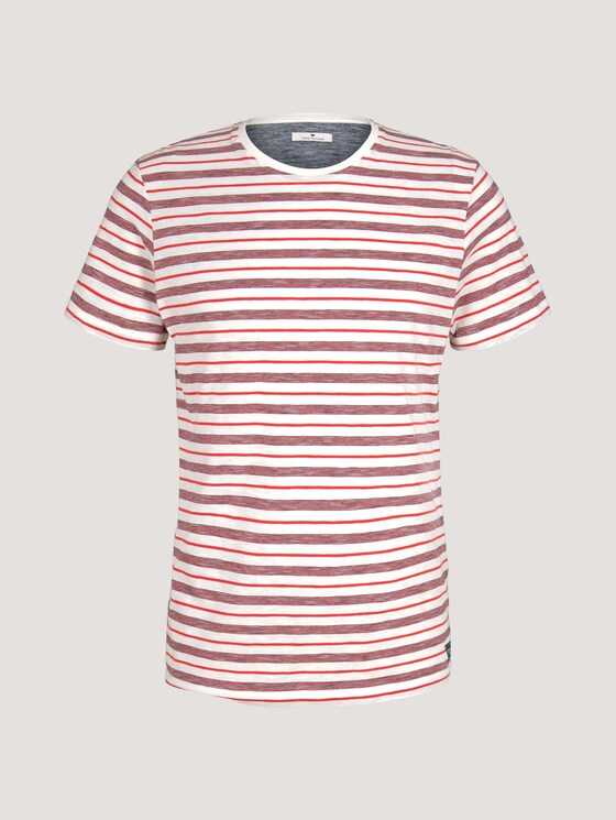 gestreiftes T-Shirt mit Rundhalsausschnitt - Männer - powerful red yarn dye stripe gestreiftes T-Shirt mit Rundhalsausschnitt - Männer - powerful red yarn dye stripe - 7 - TOM TAILOR