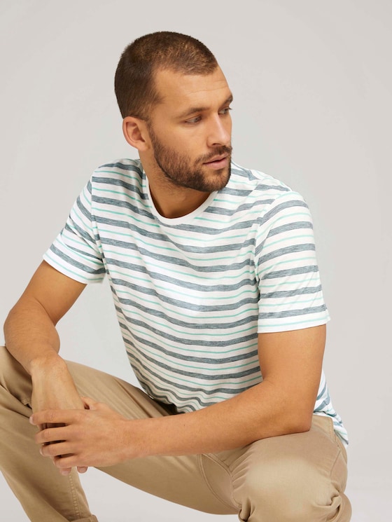 gestreiftes T-Shirt mit Rundhalsausschnitt - Männer - lucite green stripe gestreiftes T-Shirt mit Rundhalsausschnitt - Männer - lucite green stripe - 5 - TOM TAILOR