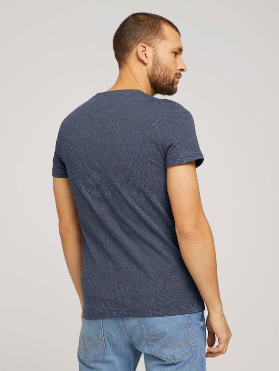 gepunktetes Tshirt - Männer - Dark Blue gepunktetes Tshirt - Männer - Dark Blue - 2 - TOM TAILOR