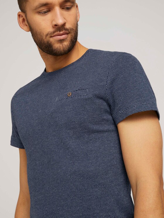 gepunktetes Tshirt - Männer - Dark Blue gepunktetes Tshirt - Männer - Dark Blue - 9 - TOM TAILOR