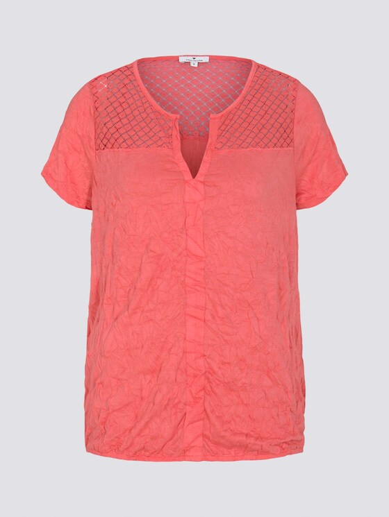 T-Shirt mit Spitzeneinsatz und elastischem Bund - Frauen - strong peach tone T-Shirt mit Spitzeneinsatz und elastischem Bund - Frauen - strong peach tone - 7 - TOM TAILOR