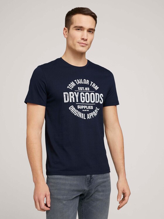 T-Shirt mit Bio-Baumwolle - Männer - Dark Blue T-Shirt mit Bio-Baumwolle - Männer - Dark Blue - 1 - TOM TAILOR