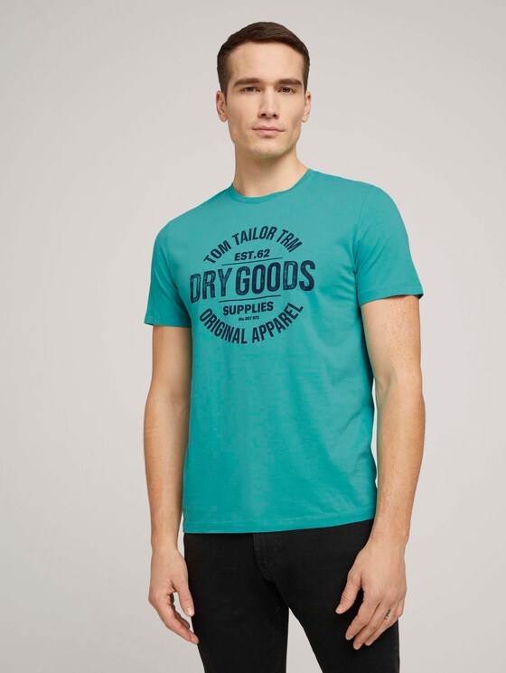 T-Shirt mit Bio-Baumwolle - Männer - dusty aqua T-Shirt mit Bio-Baumwolle - Männer - dusty aqua - 1 - TOM TAILOR