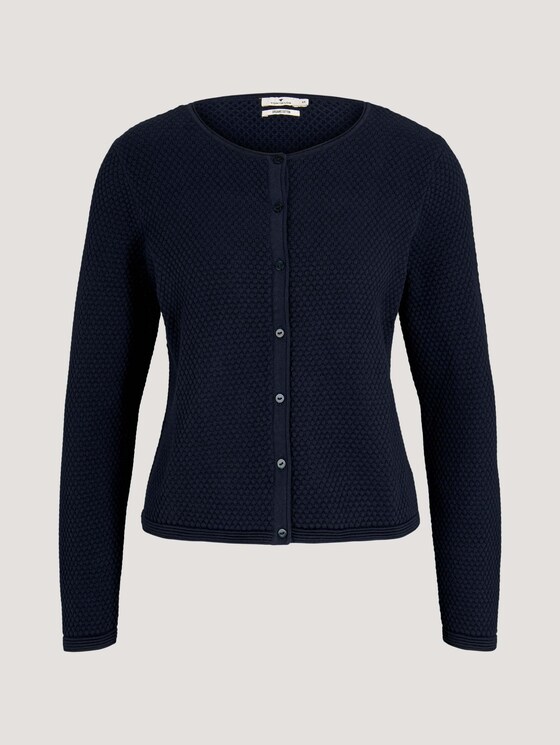 cardigan structured mit Bio-Baumwolle - Frauen - Sky Captain Blue cardigan structured mit Bio-Baumwolle - Frauen - Sky Captain Blue - 7 - TOM TAILOR