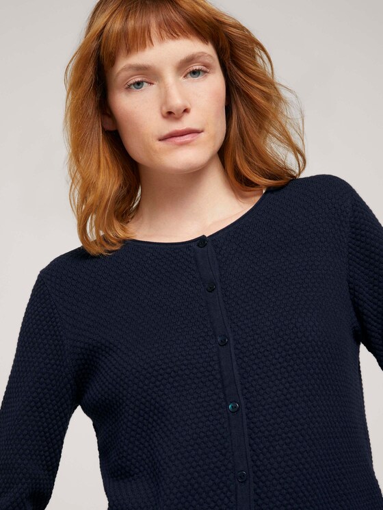 cardigan structured mit Bio-Baumwolle - Frauen - Sky Captain Blue cardigan structured mit Bio-Baumwolle - Frauen - Sky Captain Blue - 9 - TOM TAILOR