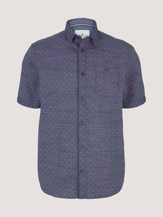 gemustertes Hemd - Männer - navy white fil a fil dobby gemustertes Hemd - Männer - navy white fil a fil dobby - 7 - TOM TAILOR