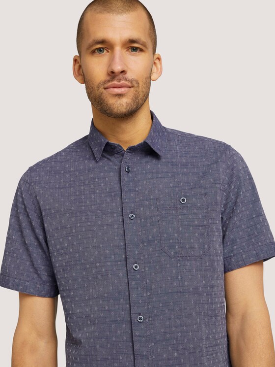 gemustertes Hemd - Männer - navy white fil a fil dobby gemustertes Hemd - Männer - navy white fil a fil dobby - 9 - TOM TAILOR
