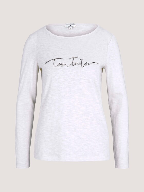 gestreiftes Langarmshirt mit Bio-Baumwolle - Frauen - Whisper White gestreiftes Langarmshirt mit Bio-Baumwolle - Frauen - Whisper White - 7 - TOM TAILOR