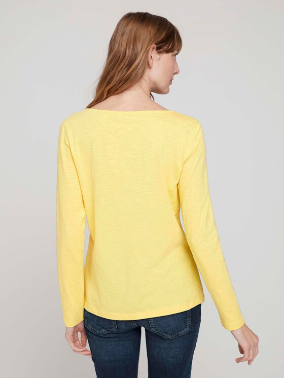 gestreiftes Langarmshirt mit Bio-Baumwolle - Frauen - smooth yellow gestreiftes Langarmshirt mit Bio-Baumwolle - Frauen - smooth yellow - 2 - TOM TAILOR