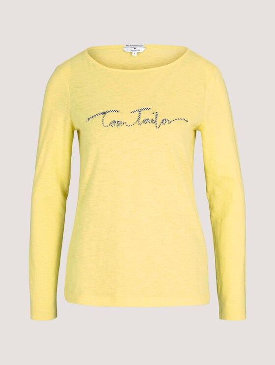 gestreiftes Langarmshirt mit Bio-Baumwolle - Frauen - smooth yellow gestreiftes Langarmshirt mit Bio-Baumwolle - Frauen - smooth yellow - 7 - TOM TAILOR