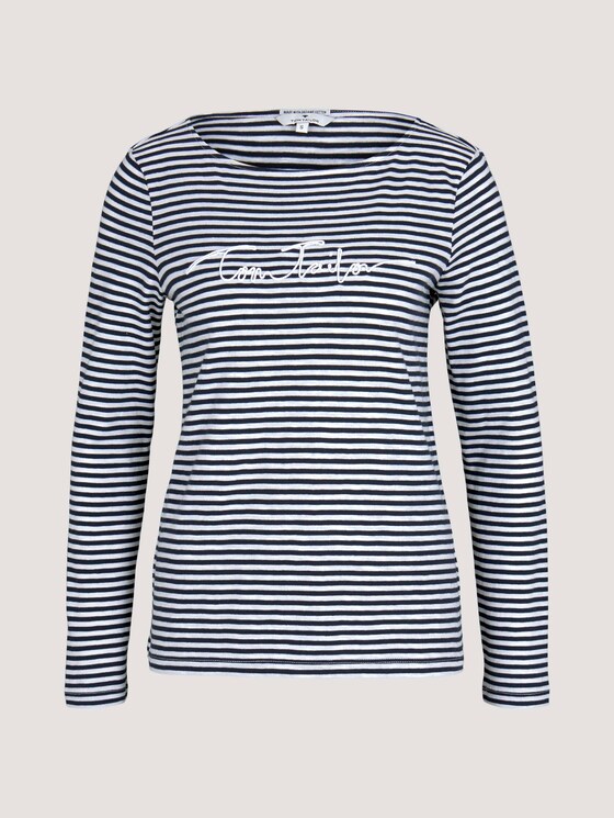 gestreiftes Langarmshirt mit Bio-Baumwolle - Frauen - navy offwhite bigger stripe gestreiftes Langarmshirt mit Bio-Baumwolle - Frauen - navy offwhite bigger stripe - 7 - TOM TAILOR