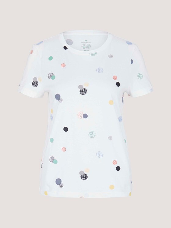 Gemustertes T-Shirt mit Bio-Baumwolle - Frauen - offwhite colorful dot design Gemustertes T-Shirt mit Bio-Baumwolle - Frauen - offwhite colorful dot design - 7 - TOM TAILOR