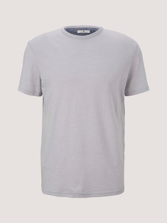 strukturiertes Tshirt - Männer - white melange strukturiertes Tshirt - Männer - white melange - 7 - TOM TAILOR