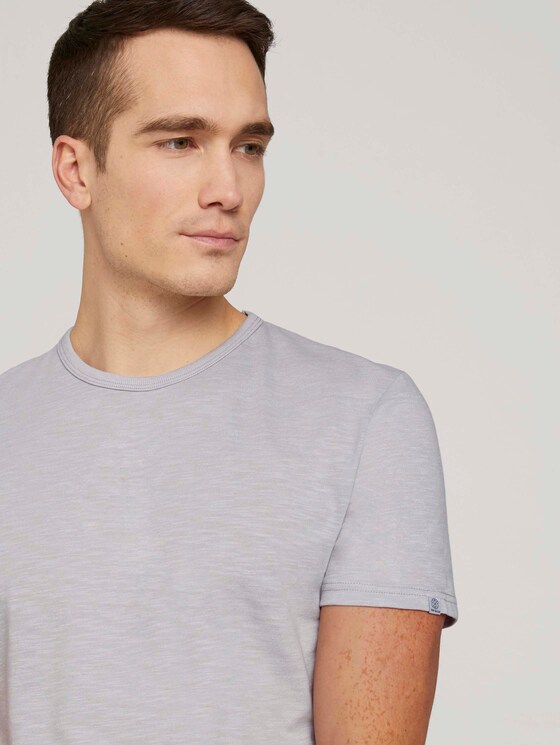 strukturiertes Tshirt - Männer - white melange strukturiertes Tshirt - Männer - white melange - 9 - TOM TAILOR