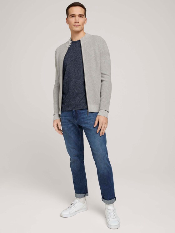 strukturiertes Tshirt - Männer - sky captain blue melange strukturiertes Tshirt - Männer - sky captain blue melange - 3 - TOM TAILOR