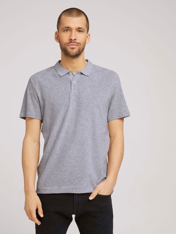 Weiches Frottier Poloshirt - Männer - Light Stone Grey Melange Weiches Frottier Poloshirt - Männer - Light Stone Grey Melange - 1 - TOM TAILOR