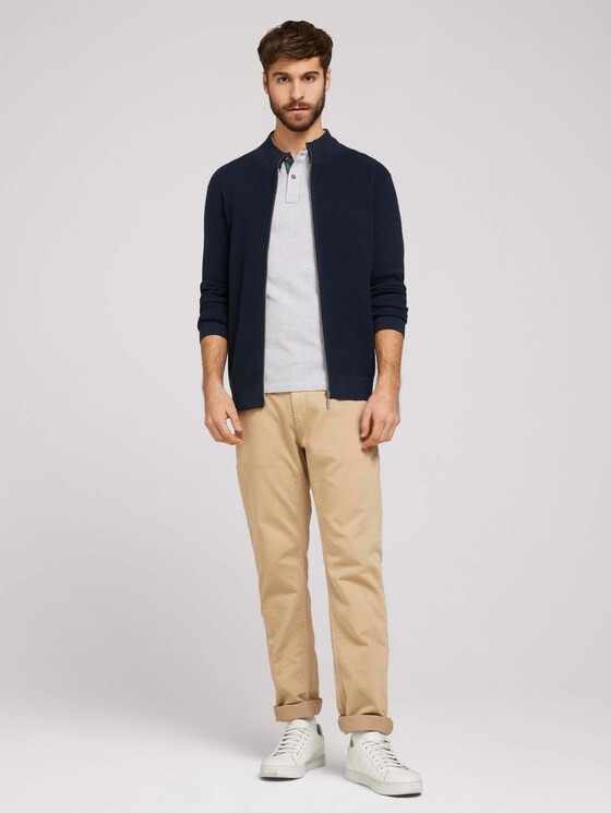 Poloshirt mit Birdseye-Muster - Männer - Off White Poloshirt mit Birdseye-Muster - Männer - Off White - 3 - TOM TAILOR