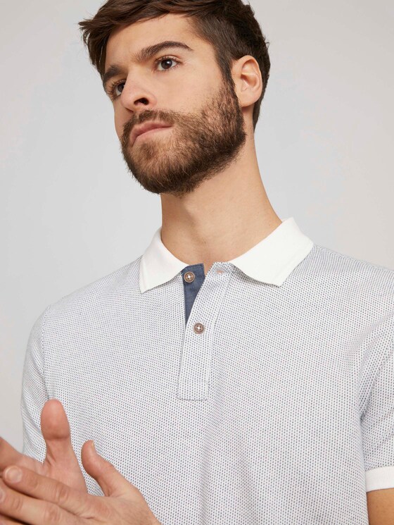Poloshirt mit Birdseye-Muster - Männer - Off White Poloshirt mit Birdseye-Muster - Männer - Off White - 9 - TOM TAILOR