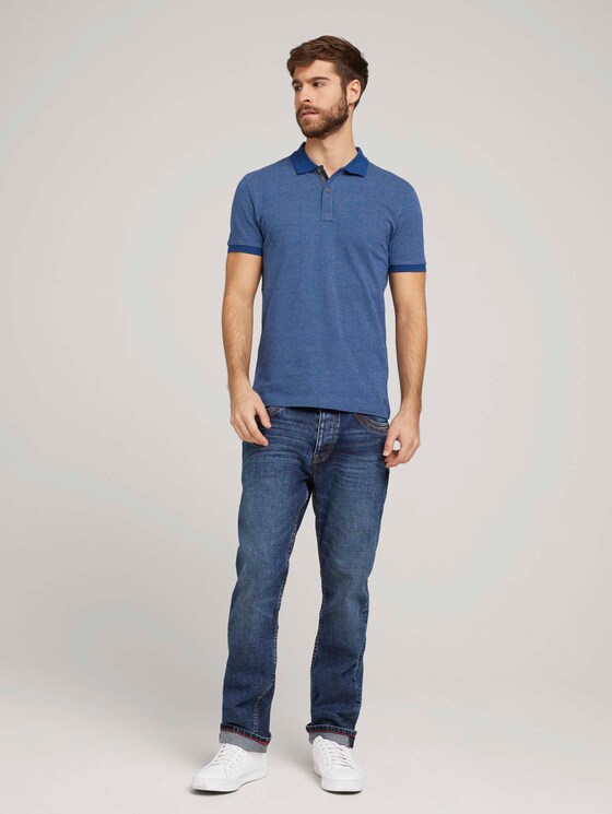 Poloshirt mit Birdseye-Muster - Männer - after dark blue Poloshirt mit Birdseye-Muster - Männer - after dark blue - 3 - TOM TAILOR