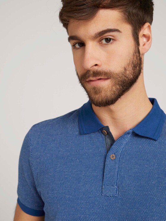 Poloshirt mit Birdseye-Muster - Männer - after dark blue Poloshirt mit Birdseye-Muster - Männer - after dark blue - 9 - TOM TAILOR