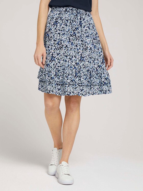 Blumen Rock mit Volants - Frauen - navy floral design Blumen Rock mit Volants - Frauen - navy floral design - 1 - TOM TAILOR