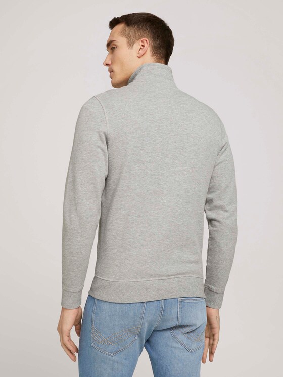 Sweatjacke mit Stehkragen - Männer - Middle Grey Melange Sweatjacke mit Stehkragen - Männer - Middle Grey Melange - 2 - TOM TAILOR