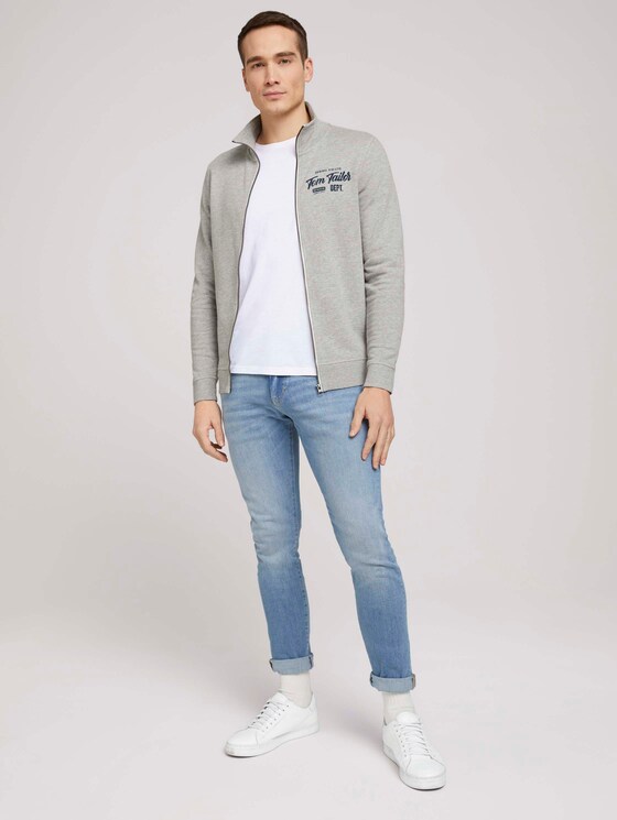 Sweatjacke mit Stehkragen - Männer - Middle Grey Melange Sweatjacke mit Stehkragen - Männer - Middle Grey Melange - 3 - TOM TAILOR
