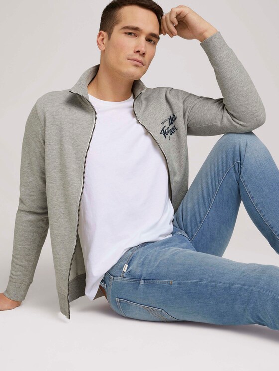 Sweatjacke mit Stehkragen - Männer - Middle Grey Melange Sweatjacke mit Stehkragen - Männer - Middle Grey Melange - 5 - TOM TAILOR