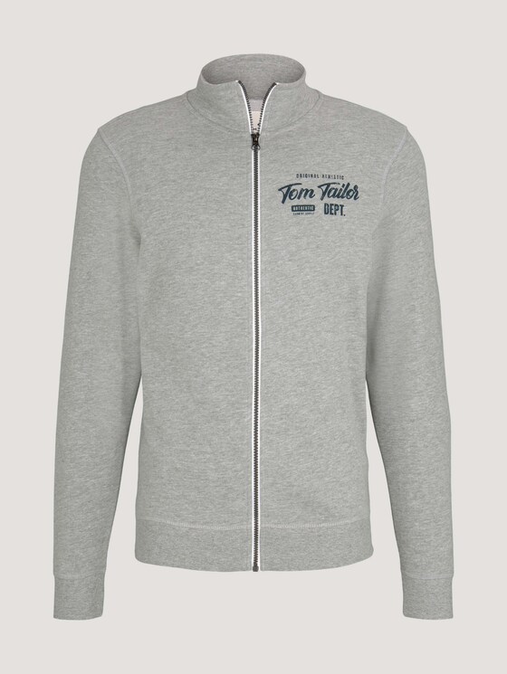 Sweatjacke mit Stehkragen - Männer - Middle Grey Melange Sweatjacke mit Stehkragen - Männer - Middle Grey Melange - 7 - TOM TAILOR