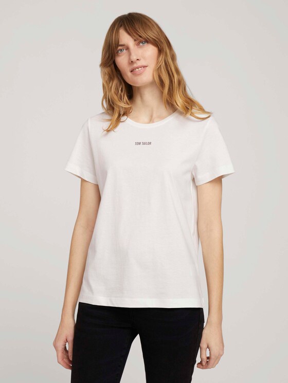 T-Shirt mit Bio-Baumwolle - Frauen - Whisper White T-Shirt mit Bio-Baumwolle - Frauen - Whisper White - 1 - TOM TAILOR