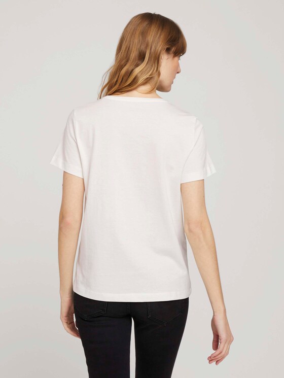 T-Shirt mit Bio-Baumwolle - Frauen - Whisper White T-Shirt mit Bio-Baumwolle - Frauen - Whisper White - 2 - TOM TAILOR