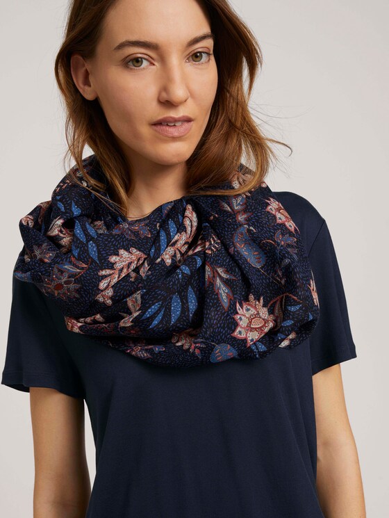 Gemusterter Schlauchschal - Frauen - navy floral design Gemusterter Schlauchschal - Frauen - navy floral design - 5 - Tom Tailor E-Shop Kollektion