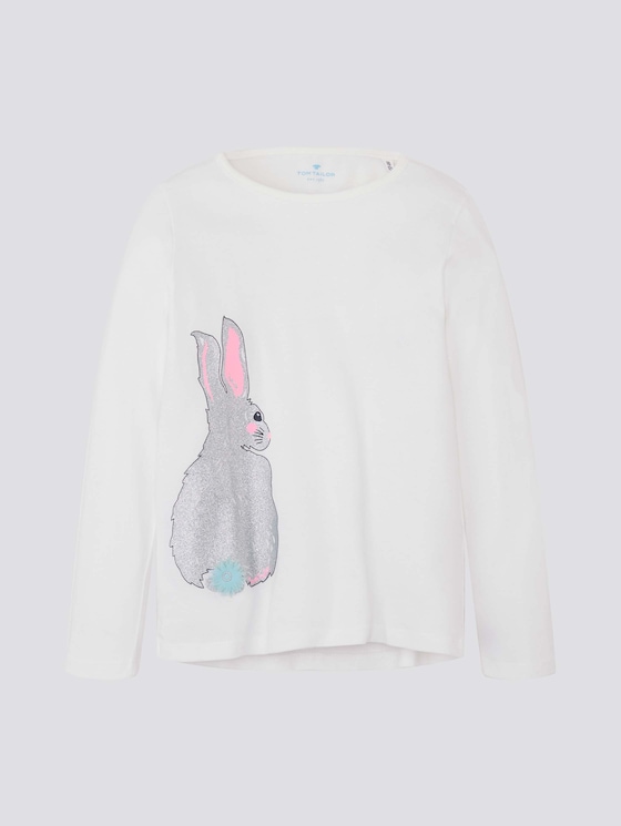 Langarmshirt mit Print und Glitzer - Mädchen - kids cloud dancer white Langarmshirt mit Print und Glitzer - Mädchen - kids cloud dancer white - 7 - Tom Tailor E-Shop Kollektion