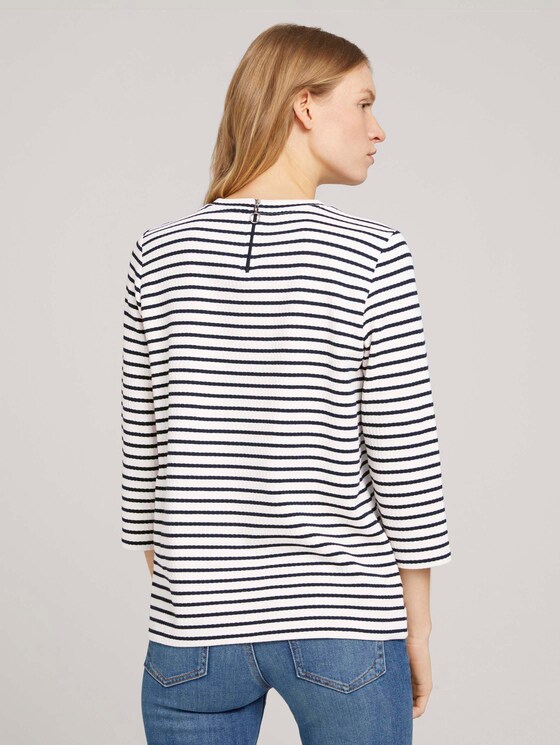 Gestreiftes 7/8 Arm Shirt - Frauen - offwhite navy stripe Gestreiftes 7/8 Arm Shirt - Frauen - offwhite navy stripe - 2 - TOM TAILOR
