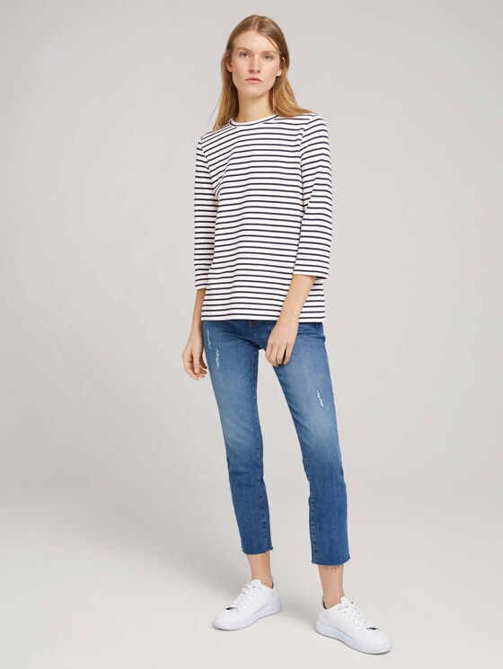 Gestreiftes 7/8 Arm Shirt - Frauen - offwhite navy stripe Gestreiftes 7/8 Arm Shirt - Frauen - offwhite navy stripe - 3 - TOM TAILOR