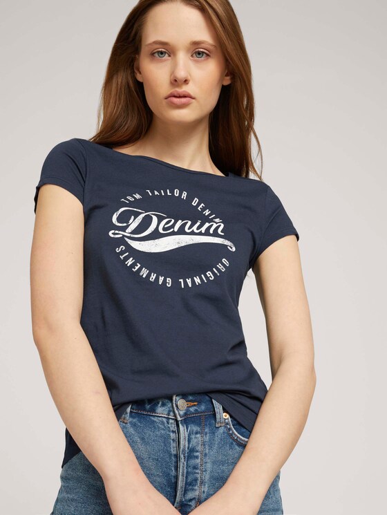 Tshirt mit Stickerei - Frauen - Real Navy Blue Tshirt mit Stickerei - Frauen - Real Navy Blue - 5 - TOM TAILOR Denim