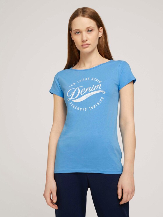 Tshirt mit Stickerei - Frauen - fresh mid blue Tshirt mit Stickerei - Frauen - fresh mid blue - 1 - TOM TAILOR Denim