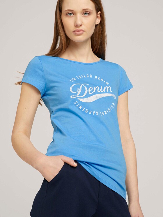 Tshirt mit Stickerei - Frauen - fresh mid blue Tshirt mit Stickerei - Frauen - fresh mid blue - 5 - TOM TAILOR Denim