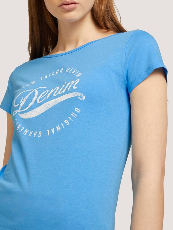 Tshirt mit Stickerei - Frauen - fresh mid blue Tshirt mit Stickerei - Frauen - fresh mid blue - 9 - TOM TAILOR Denim