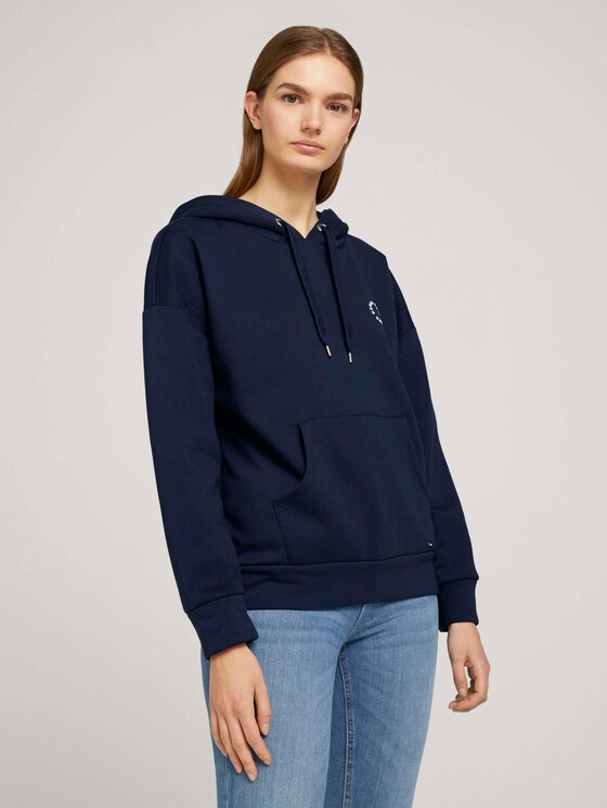 Hoodie mit Kapuzenprint - Frauen - Real Navy Blue Hoodie mit Kapuzenprint - Frauen - Real Navy Blue - 1 - TOM TAILOR Denim