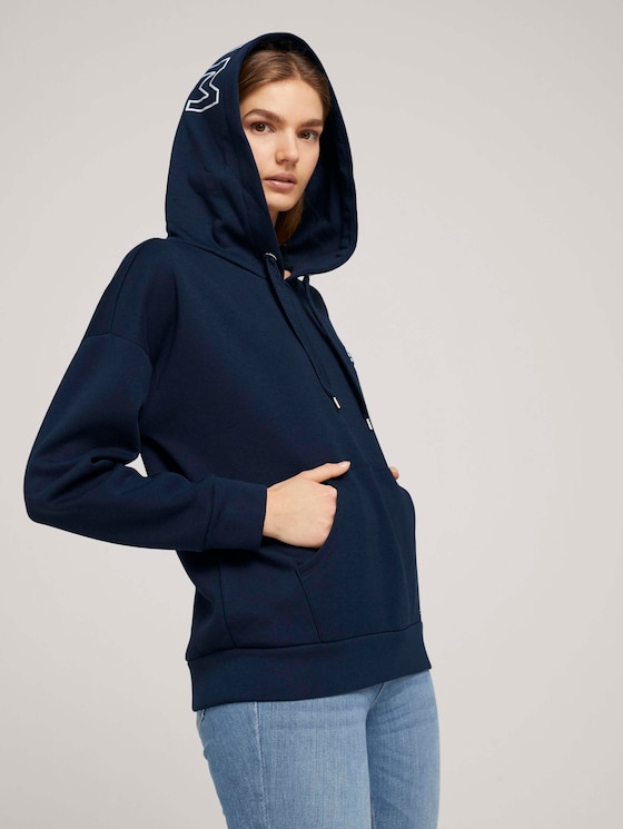 Hoodie mit Kapuzenprint - Frauen - Real Navy Blue Hoodie mit Kapuzenprint - Frauen - Real Navy Blue - 5 - TOM TAILOR Denim